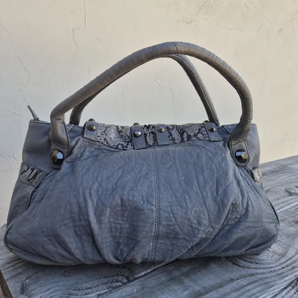 BETSEY JOHNSON VINTAGE LEATHER 'BUTTERFLY BLING' SATCHEL - Picture 7 of 12